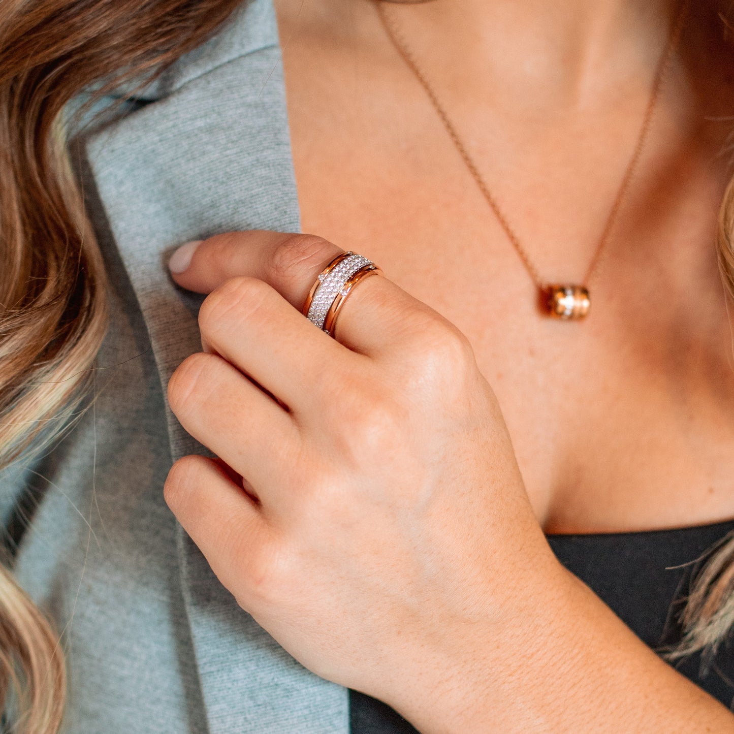 Freedom Ring Rings tendegreesinc Rose Gold Base 6